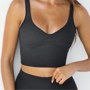 RARE - JOAH BROWN CONTOUR CROP TANK - SUEDED ONYX